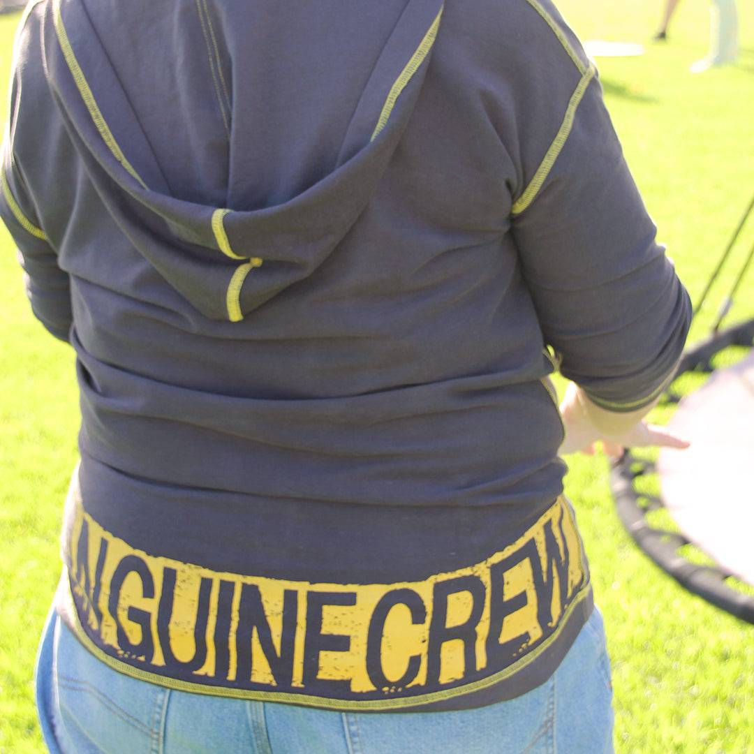 Sanguine Crew adults hoodie in a cozy fabric, featuring a classic design with a front pocket and adjustable drawstring hood.