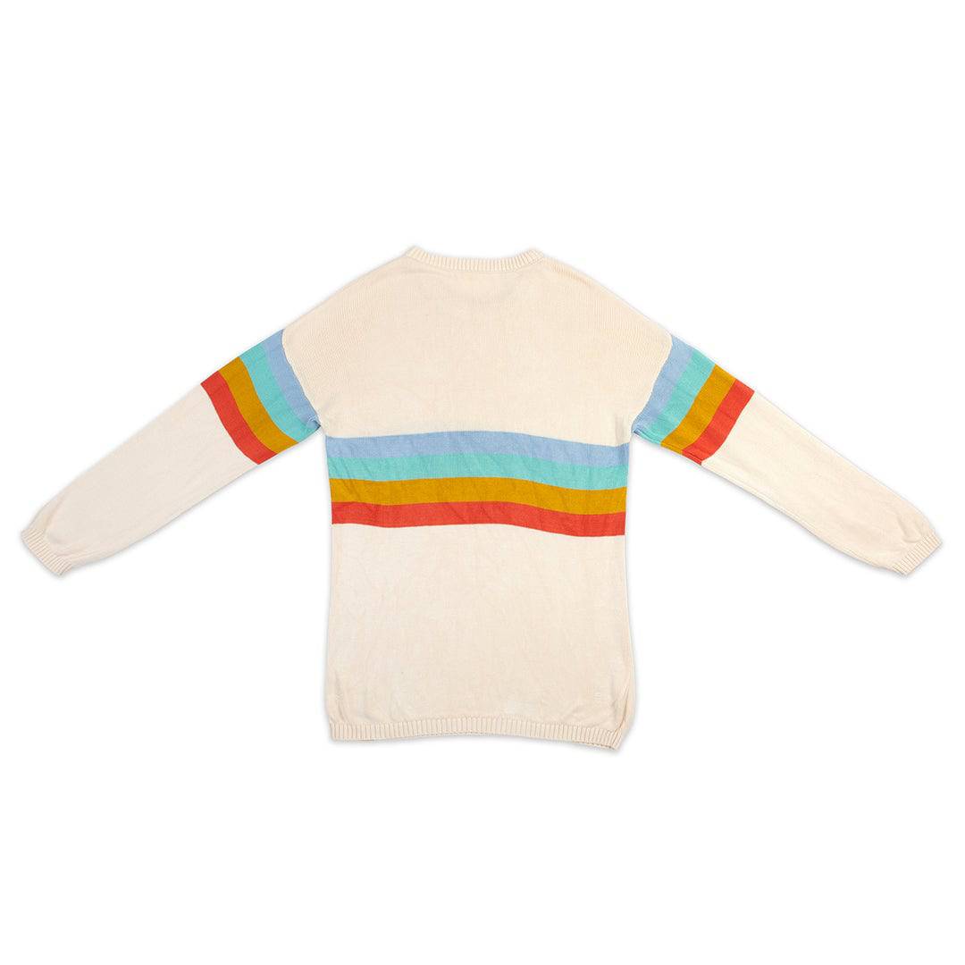 Sanguine Crew adults bamboo knit jumper in a cozy, fitted design, shown in a natural beige color with a crew neckline.
