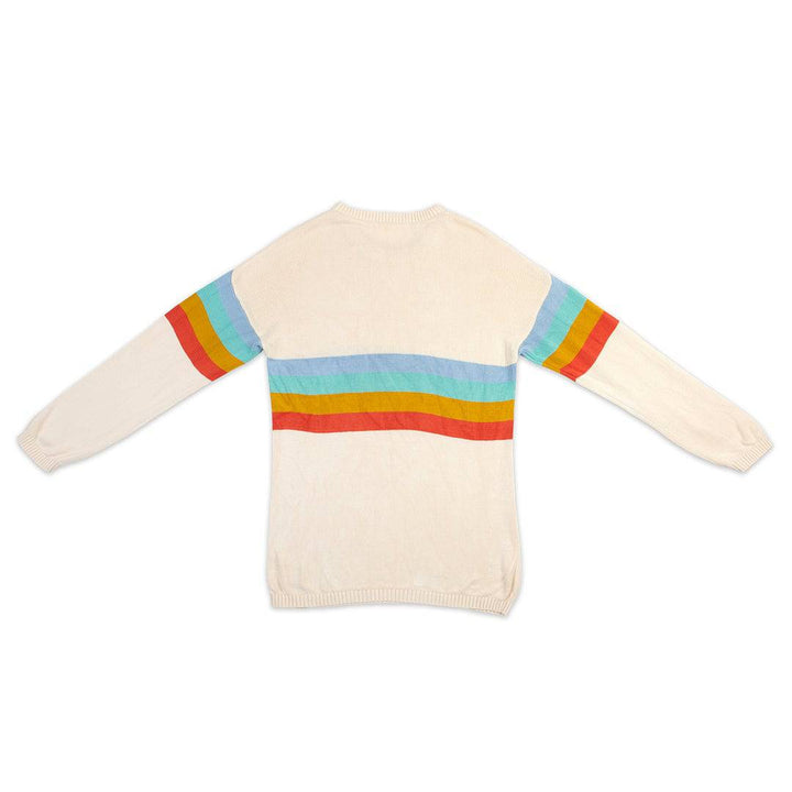 Sanguine Crew adults bamboo knit jumper in a cozy, fitted design, shown in a natural beige color with a crew neckline.