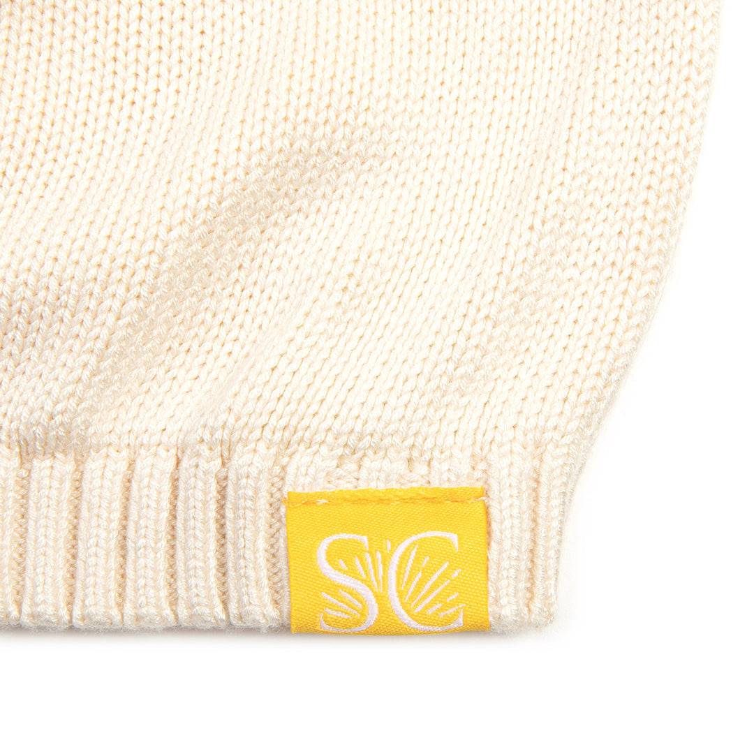 Sanguine Crew adults bamboo knit jumper in a cozy, textured fabric with a classic crew neckline and long sleeves.