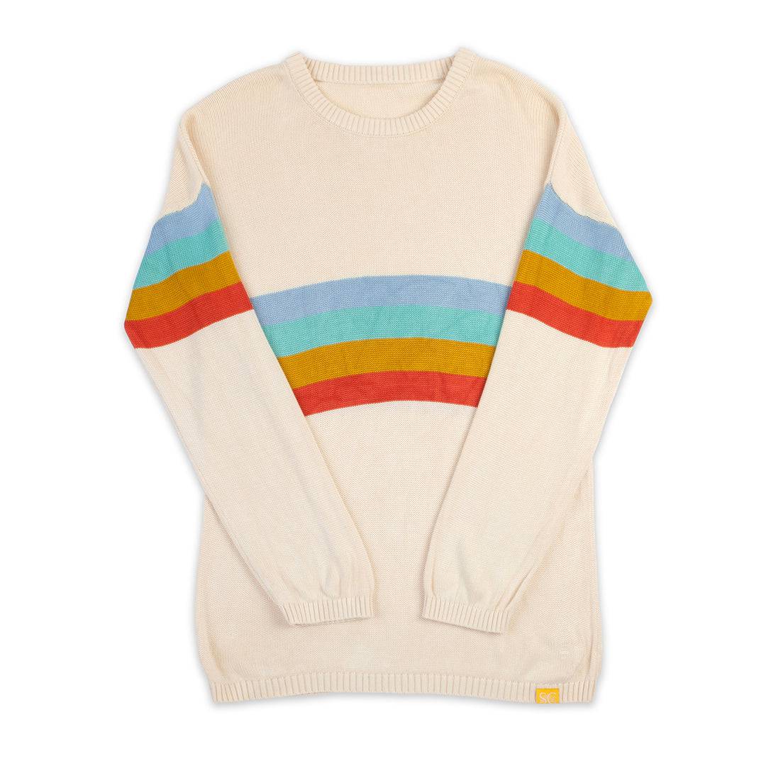 Sanguine Crew adults bamboo knit jumper in a relaxed fit, shown in a neutral color with a crew neckline and long sleeves.