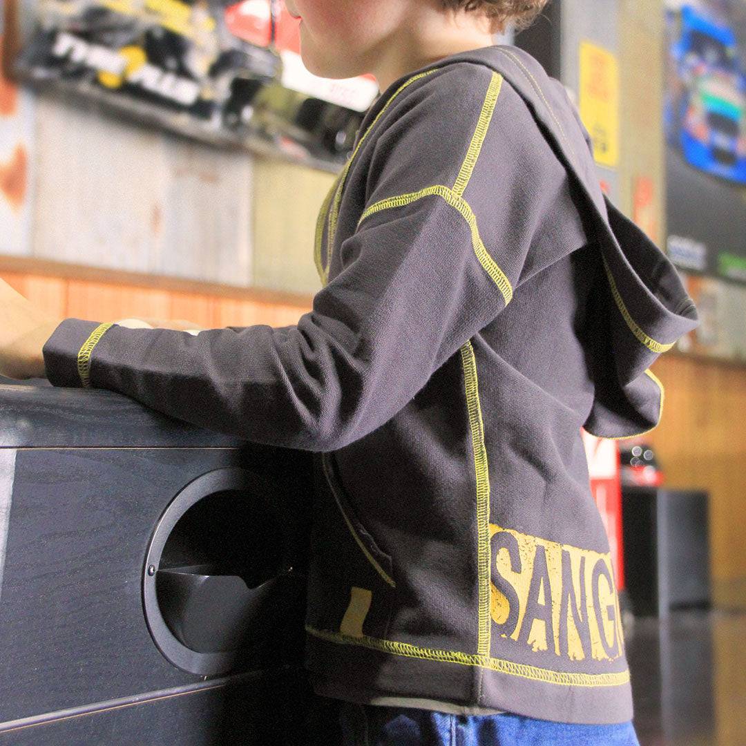 Sanguine Crew kids hoodie in a cozy fit, featuring a vibrant color and soft fabric for comfortable wear.