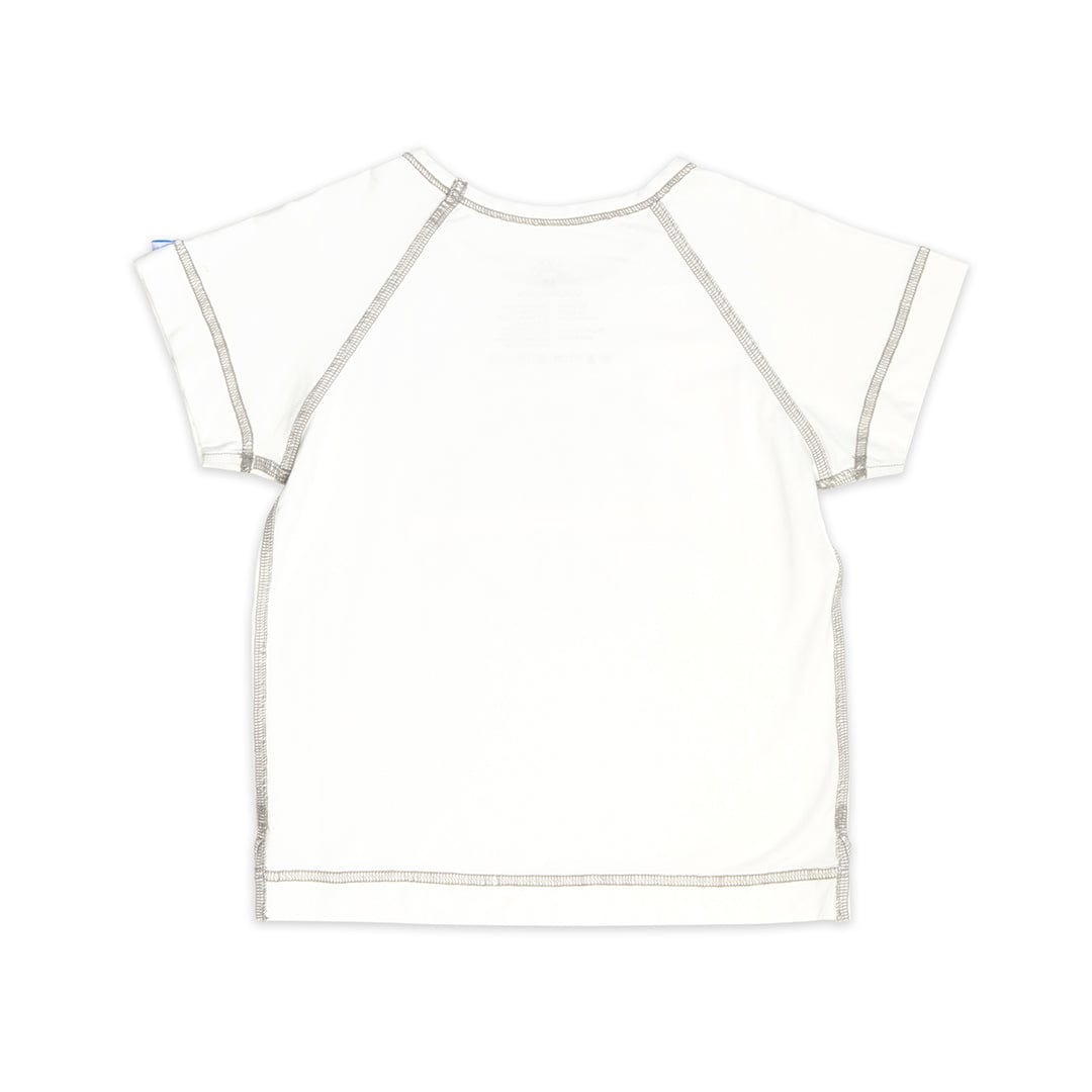 White short sleeve bamboo t-shirt for kids by Sanguine Crew, featuring a relaxed fit and soft fabric.