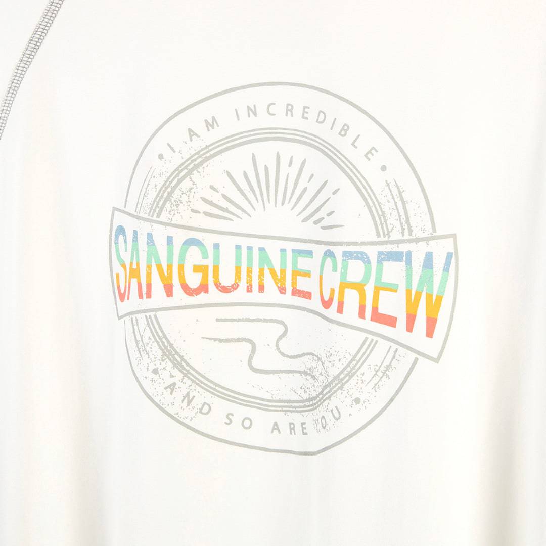 White short sleeve bamboo t-shirt for kids by Sanguine Crew, featuring a comfortable and breathable design.