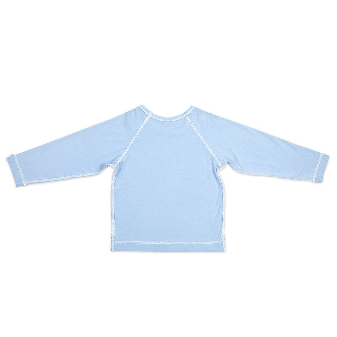 Blue long sleeve bamboo t-shirt for kids by Sanguine Crew, featuring a comfortable fit and soft fabric.
