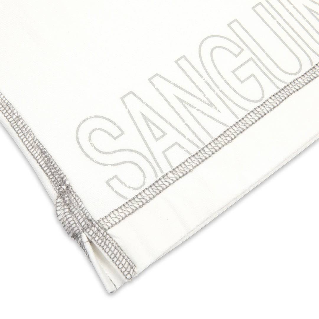 White long sleeve bamboo t-shirt for kids by Sanguine Crew, featuring a comfortable fit and soft fabric.