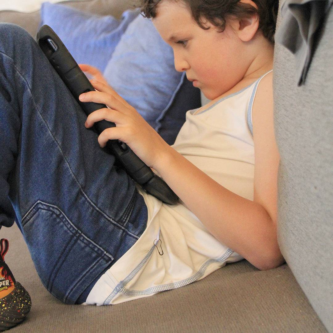 Sanguine Crew kids bamboo singlet in soft fabric, featuring a sleeveless design and vibrant color for comfortable wear.