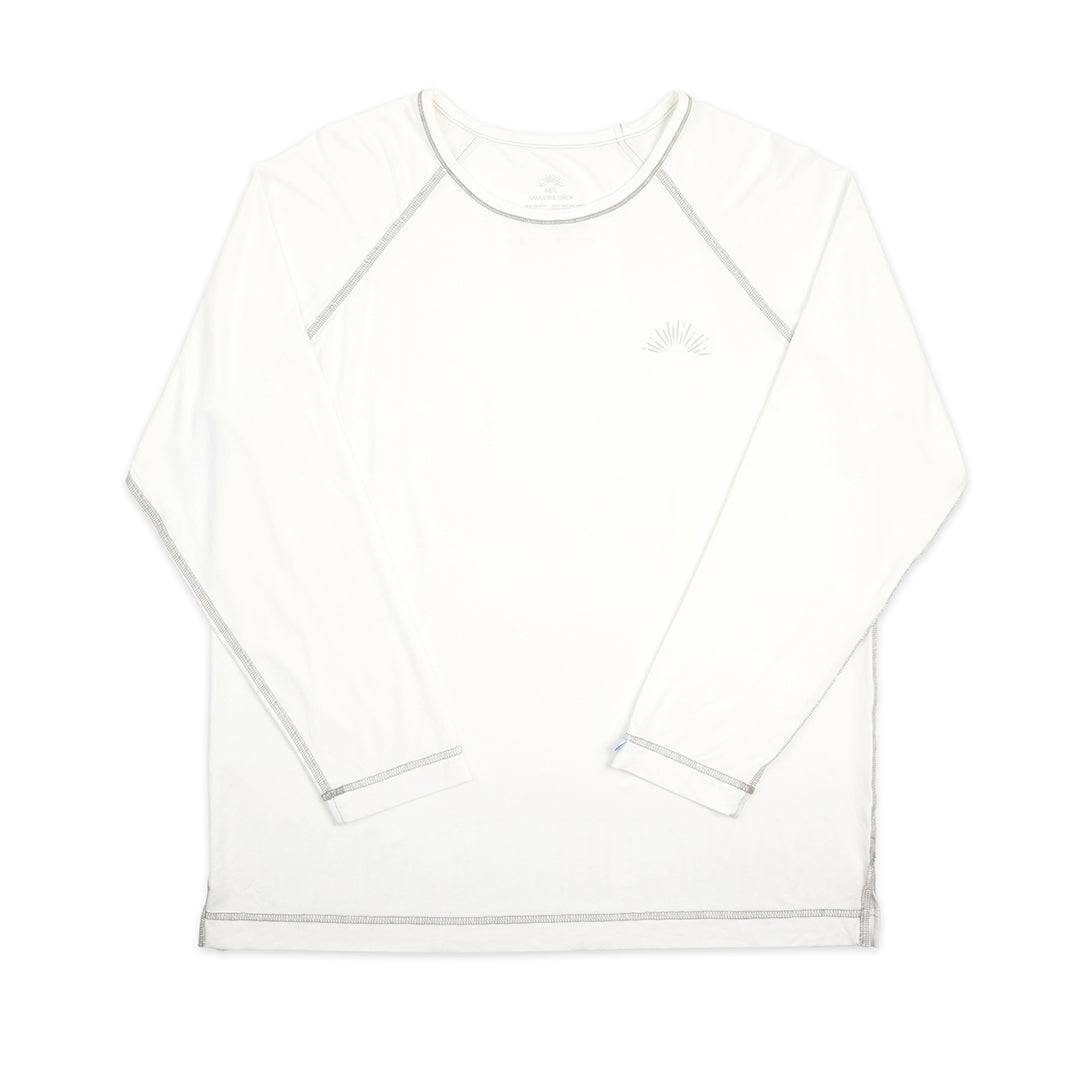 Sanguine Crew long sleeve bamboo t-shirt for adults, featuring a soft fabric and relaxed fit in a casual setting.