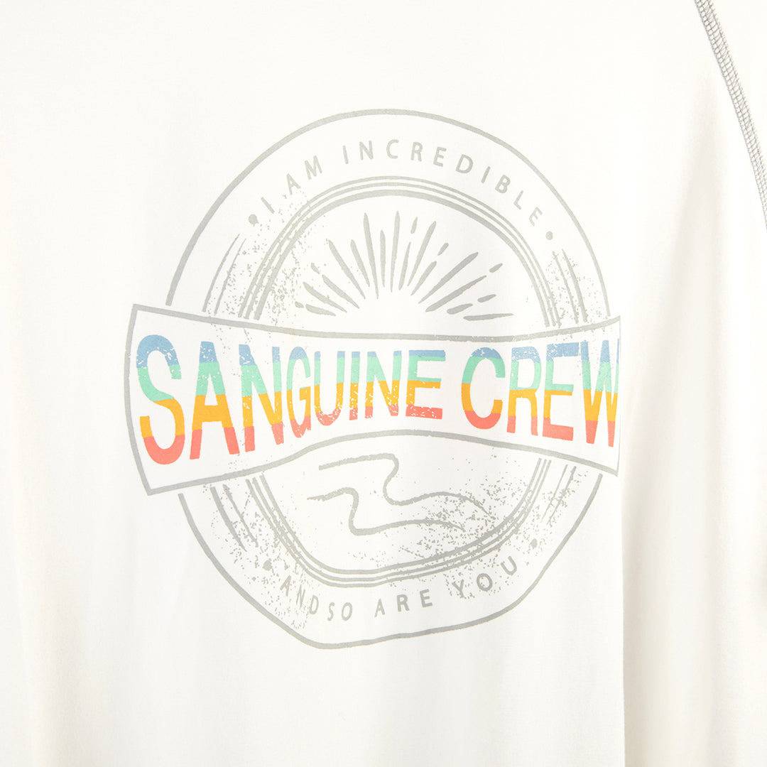 Sanguine Crew adults bamboo t-shirt in a relaxed fit with short sleeves, showcasing a soft, breathable fabric.