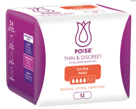 Poise Thin & Discreet Pads Extra 12 Pack