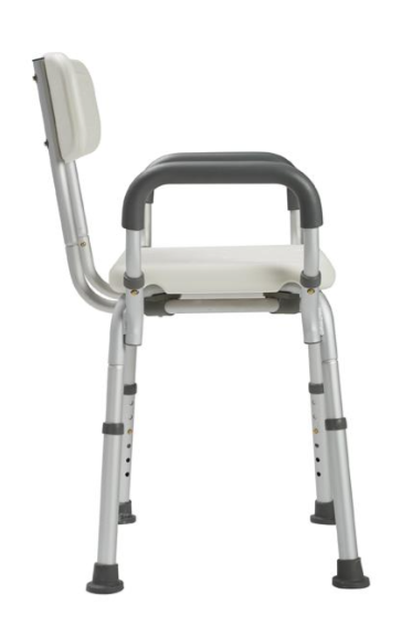 Max Mobility Delta C24 shower chair by Quintro Healthcare with removable backrest, featuring sturdy frame and waterproof design.