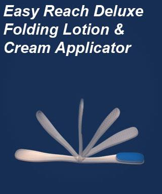 Quintro Healthcare Easy-Reach Folding Lotion Applicator with sponge pad, compact and portable skincare accessories for easy lotion application.