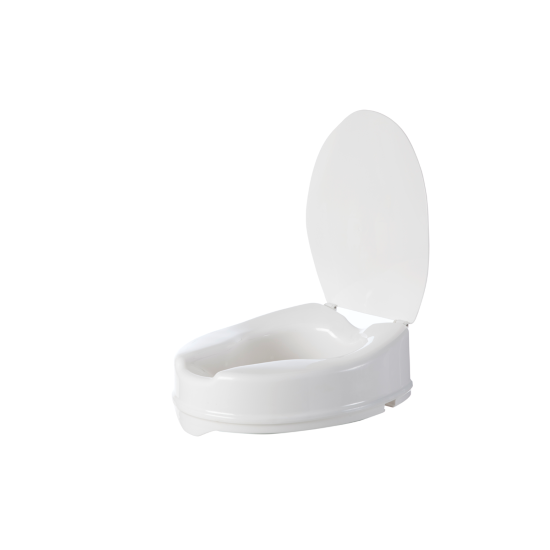 Instacare Shop Aspire Toilet Seat Raiser with lid, designed to enhance comfort and accessibility for mobility needs.