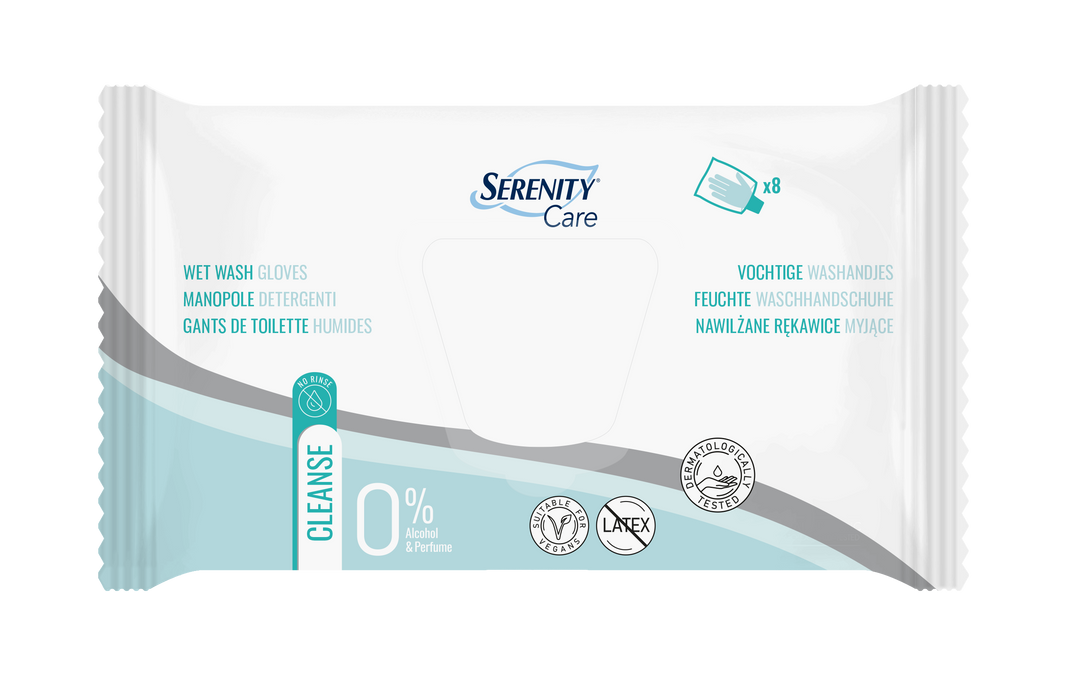 Serenity Care Wet Wash Gloves 24 x 8 - Day &amp; Night HealthCare