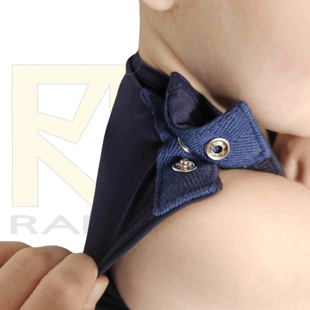 Close-up of RareWear OneEase Adaptive BodySuit for kids, showcasing shoulder design and fabric details.