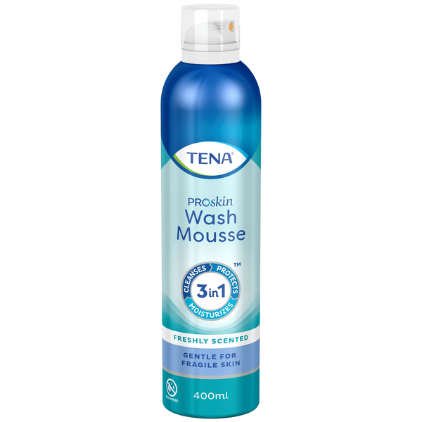 TENA Wash Mousse 400ml each - Day & Night HealthCare