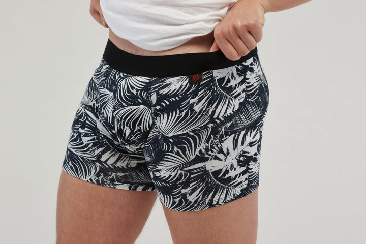 Teen boys wearing Staydry Teen Undies by Stay Dry Products, showing the front view of comfortable, absorbent underwear for teens.