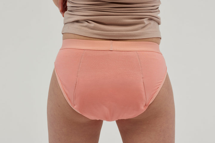 Pink Staydry Teen Undies from Stay Dry Products, back view showing comfortable fit and soft fabric.