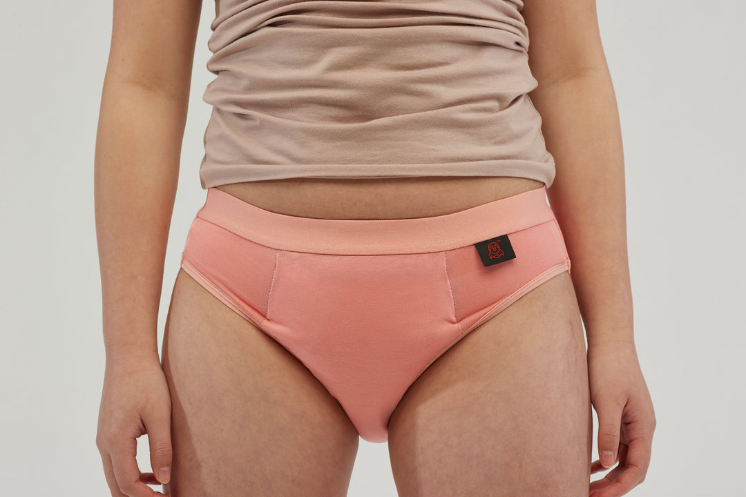 Pink Staydry Teen Undies by Stay Dry Products with a comfortable fit, shown from the front view.
