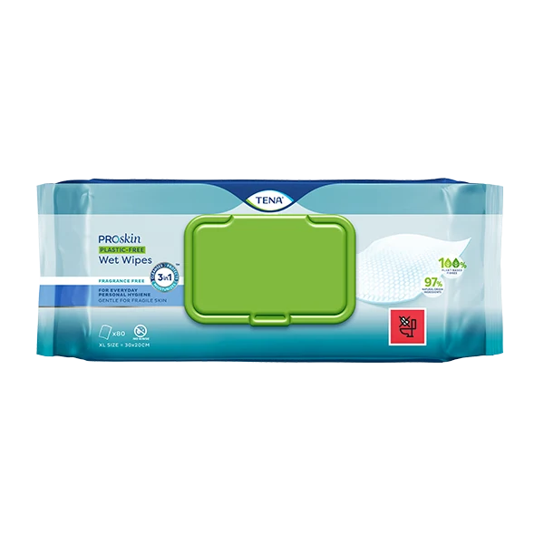 TENA Plastic Free Wet Wipes - Cleansing Wipes