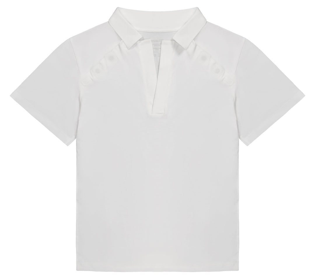 The Adaptive Polo Shirt-kids-arm injury-recovery-The Shapes United