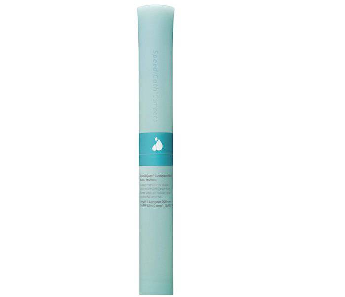 SpeediCath® Compact Set Male by Instacare, featuring a compact design with catheter and collection bag visible.