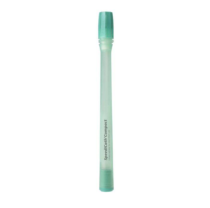 Coloplast SpeediCath® Compact Male catheter in a compact design, showcasing its portability and user-friendly features.