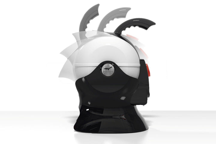 Black and white Uccello Kettle with rotating handle, modern appliance accessory from Instacare Shop.