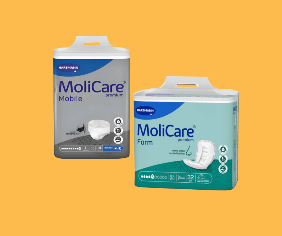 Molicare incontinence free sample pack featuring absorbent pads for effective continence care.