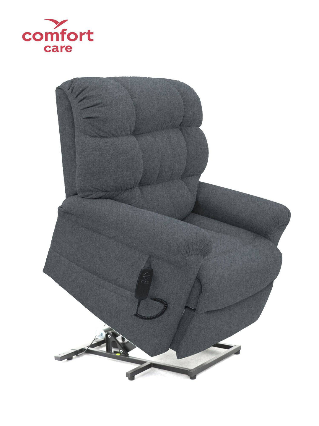 Pinnacle Comfort Care Cloud 2 Motor Power Lift Recliner in soft fabric with plush cushioning and adjustable reclining features.