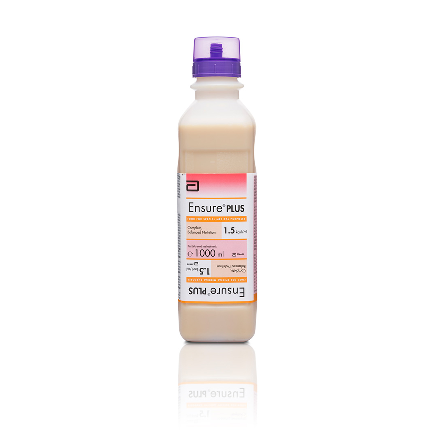 Ensure Plus HN Ready To Hang unflavoured nutrition bottles, 8 x 1000mL, by DHL on a white background.