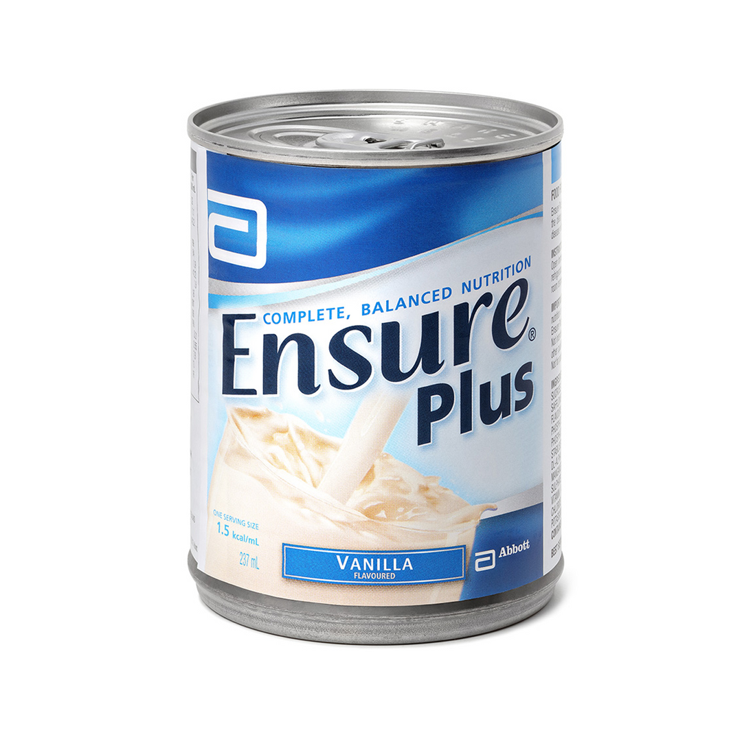 DHL Ensure Plus Vanilla 237ml can, featuring a creamy vanilla nutrition drink for added energy and protein.