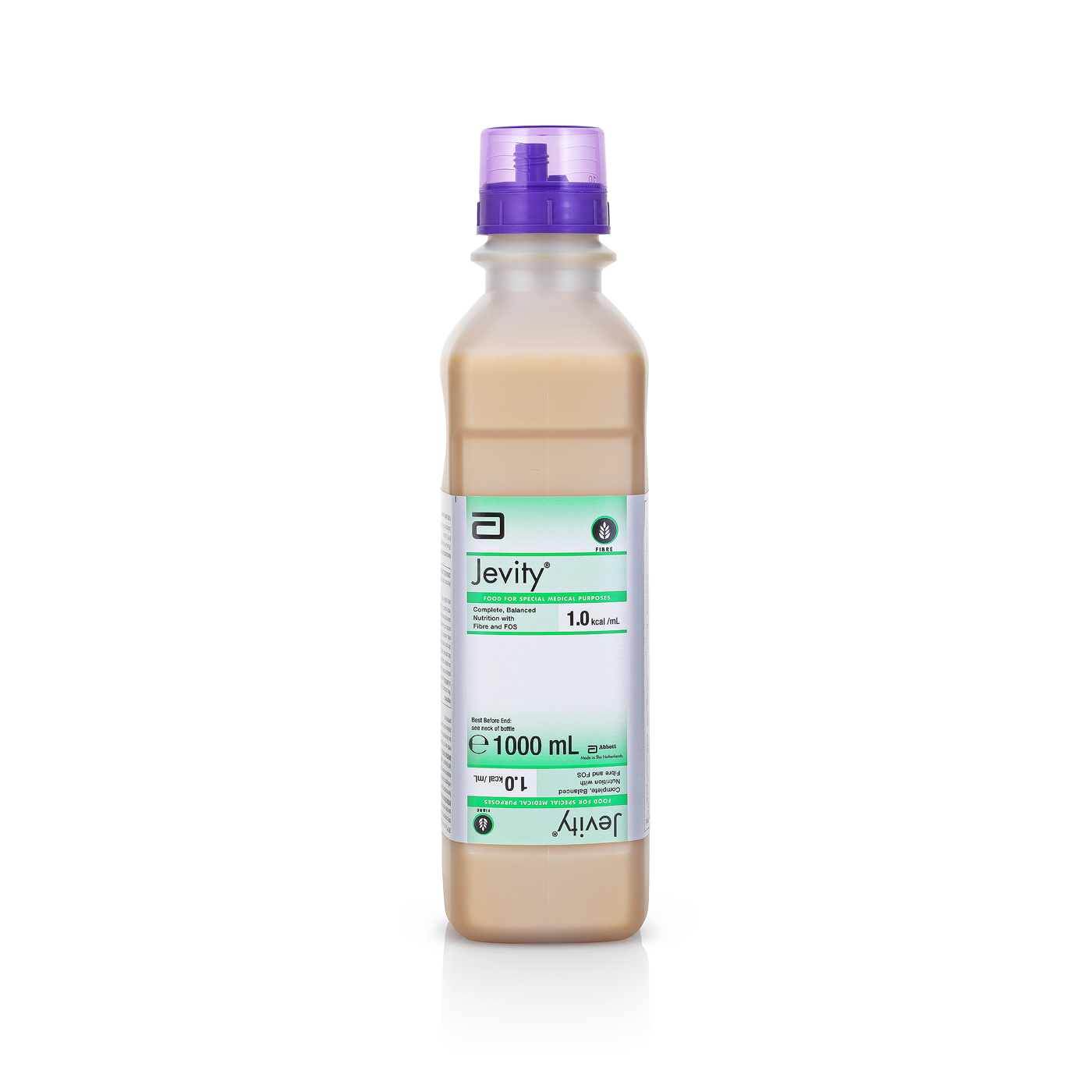 Unflavoured Jevity Fibre Ready To Hang nutrition bottles by DHL, 1000mL each, displayed front view.