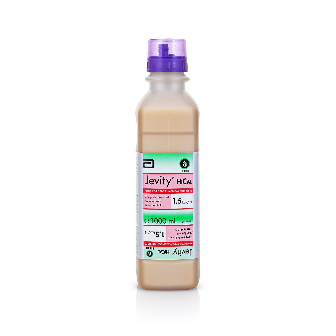 Jevity HiCal Unflavoured nutrition drink by DHL in a 1000mL bottle, showcasing the front label and packaging design.