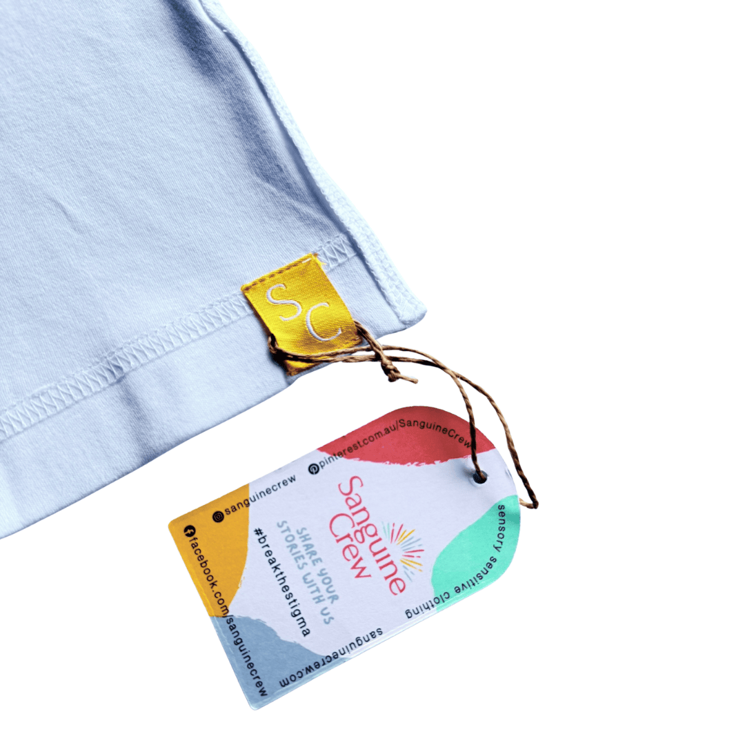 White Sanguine Crew T-shirt for adults, featuring a classic crew neck and soft fabric texture.