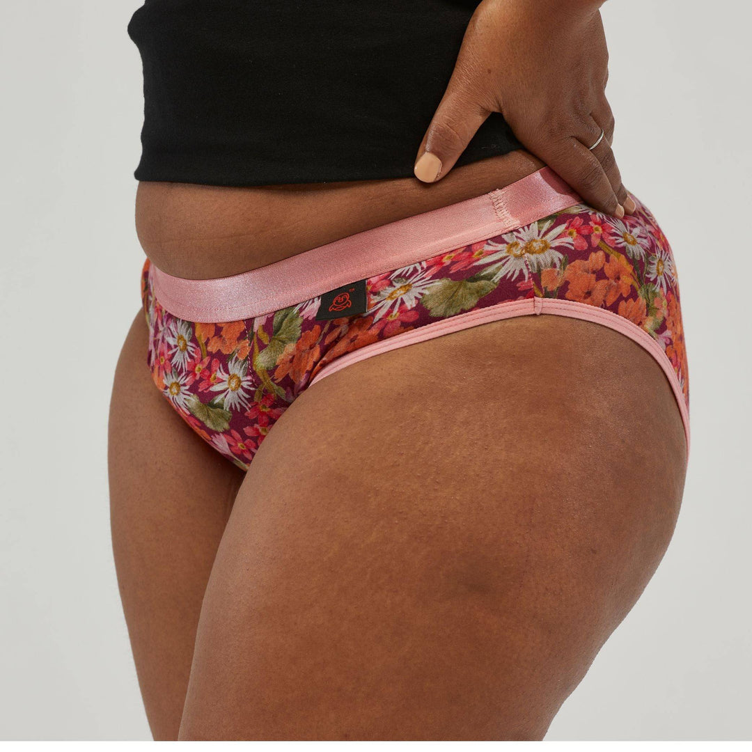 Staydry women's hipster brief in floral pattern, designed for continence, featuring comfortable fit and discreet protection.