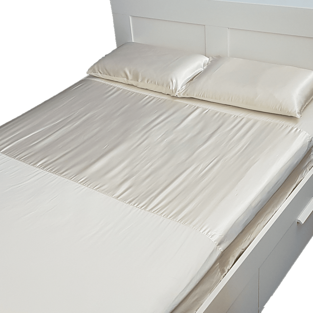 Soft Manchester Wonder Sheet by Neeki Designs, featuring a cozy, textured cream fabric perfect for comfortable bedding.