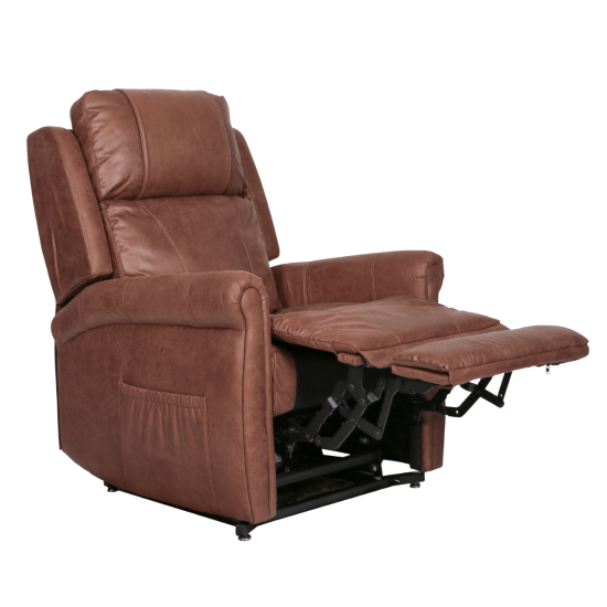 Aspire Raphael Quattro powerlift recline chair in bronze, small size, showcasing plush upholstery and ergonomic design.