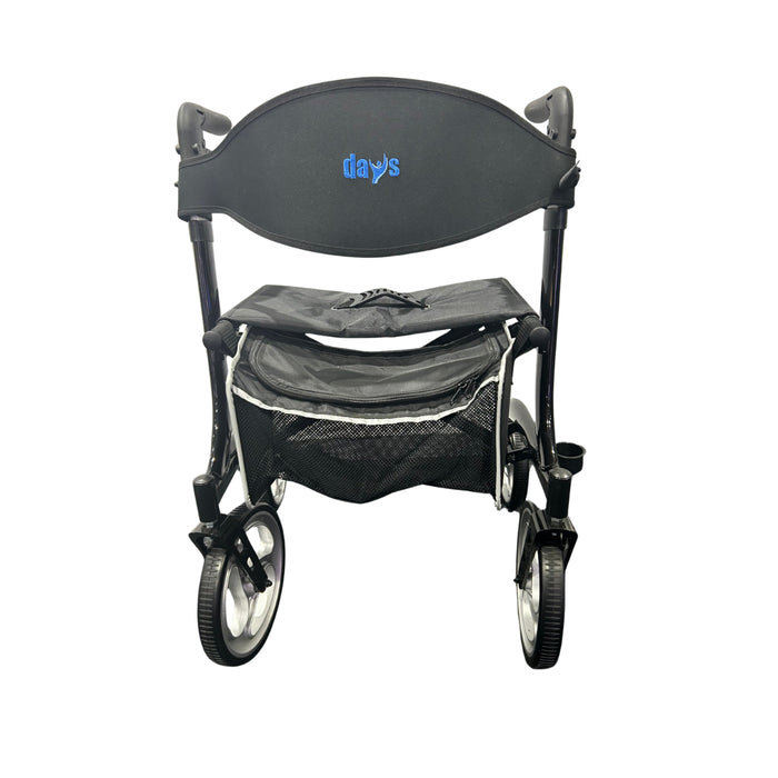 Performance Health Days Superlite Deluxe Rollator, lightweight mobility aid with a sturdy frame and comfortable hand grips.