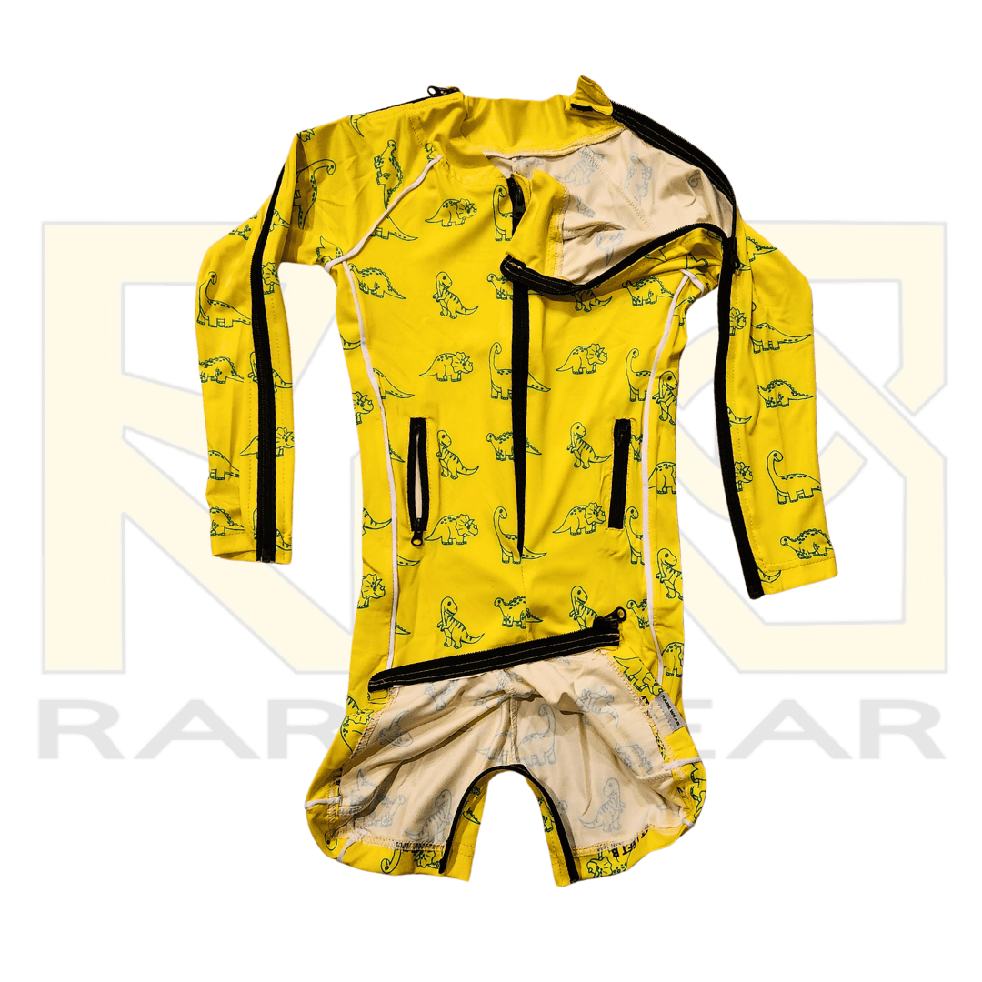 Kids HydroEase Signature Swimsuit by RareWear featuring colorful patterns and a comfortable fit for swimming.