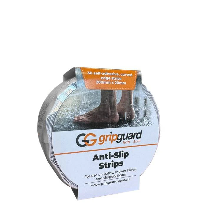 Performance Health GripGuard 30 Anti Slip Strips for shower safety, shown attached to a shower surface for slip prevention.