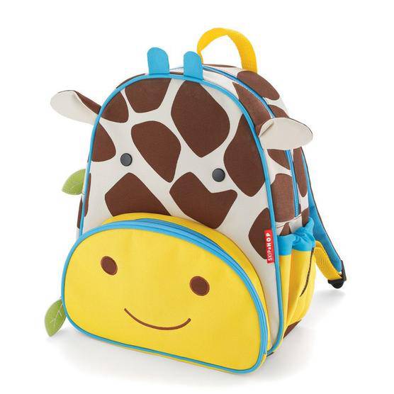 Colorful giraffe-shaped Tubie Fun Modified Backpack for nutrition, designed for easy feeding and medication management.