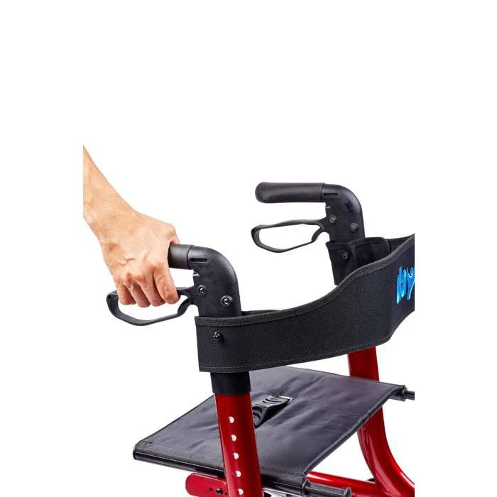 Red Days Superlite Deluxe Rollator by Performance Health with ergonomic handles and sturdy wheels for mobility support.