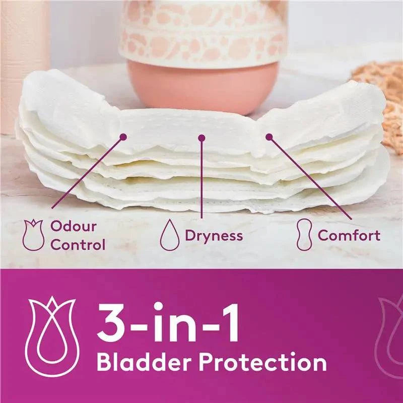 Extra long Poise liners in a 22 pack, featuring a soft, absorbent design for continence protection by Sigma.