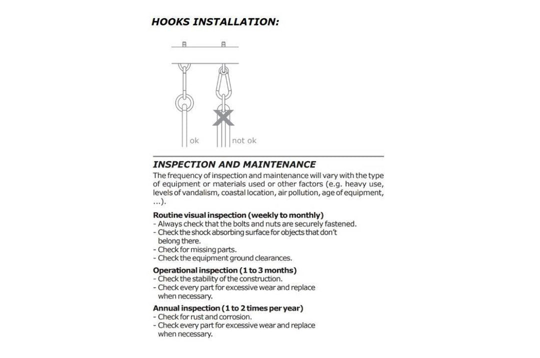 Silver snap hooks in 140mm and 12mm sizes for play equipment by Special Needs Play Equipment.