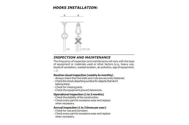 Silver snap hooks in 140mm and 12mm sizes for play equipment by Special Needs Play Equipment.