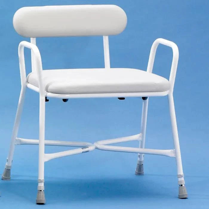 Homecraft Sherwood Plus bariatric perching and shower stool with sturdy design for enhanced mobility and safety.