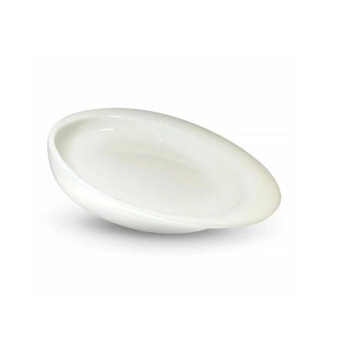Dignity By Wade scoop plate in white, designed for easy food access, from Performance Health accessories.