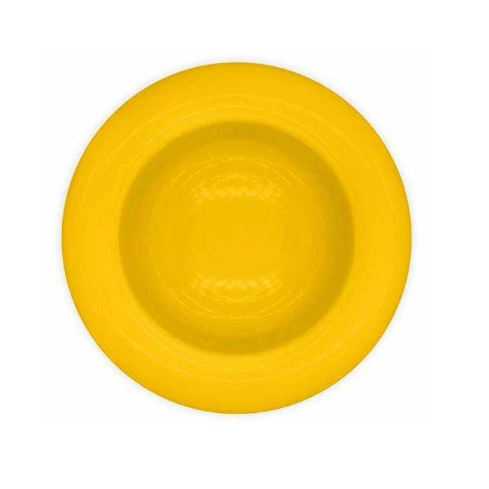 Dignity by Wade scoop bowl, a healthcare accessory, with a yellow scoop and ergonomic design for easy use.
