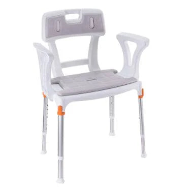 Performance Health King Shower Seat with back and armrests, designed for mobility assistance in the bathroom.